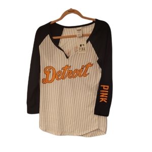 PINK detroit tigers crop tee